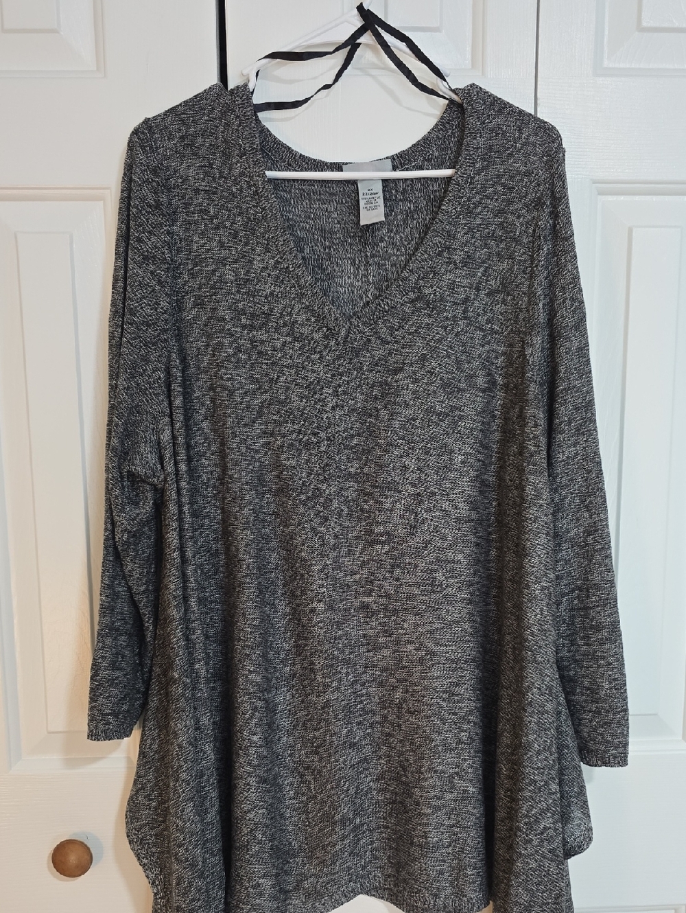 Catherines Charcoal Gray V-Neck Long Sleeve Tunic
